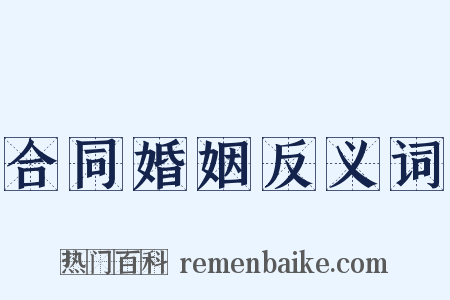合同婚姻反义词是什么意思的图片